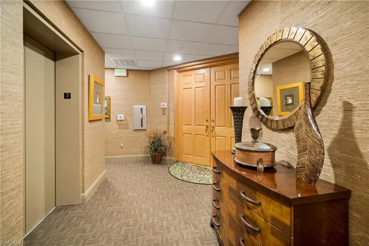 Foyer with elevator just outside your door