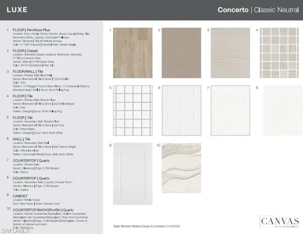 15680 Cassio Way - Design Selections.  Home is under construction and selections are subject to change.