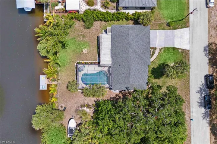 From above, the beautiful rooflines and spacious lot highlight the home’s classic design and prime location.