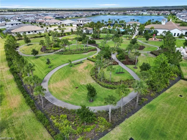 Bird's eye view with a residential view and a water view
