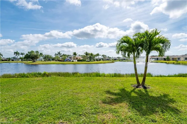 View of Lake with Fountain from rear of home