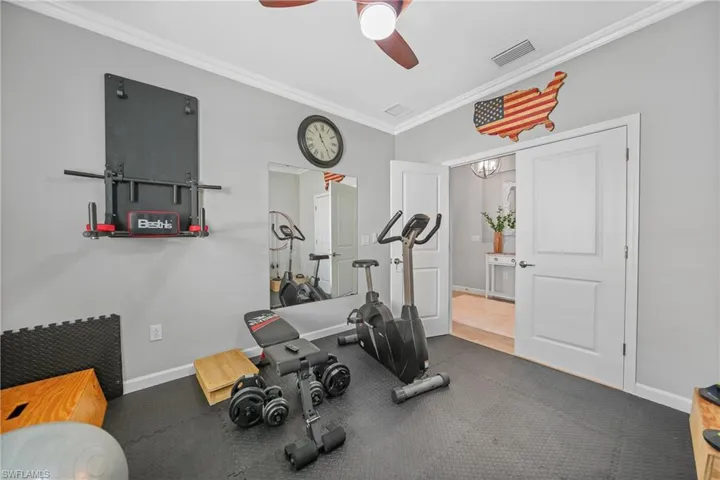 Private Den being used as a gym