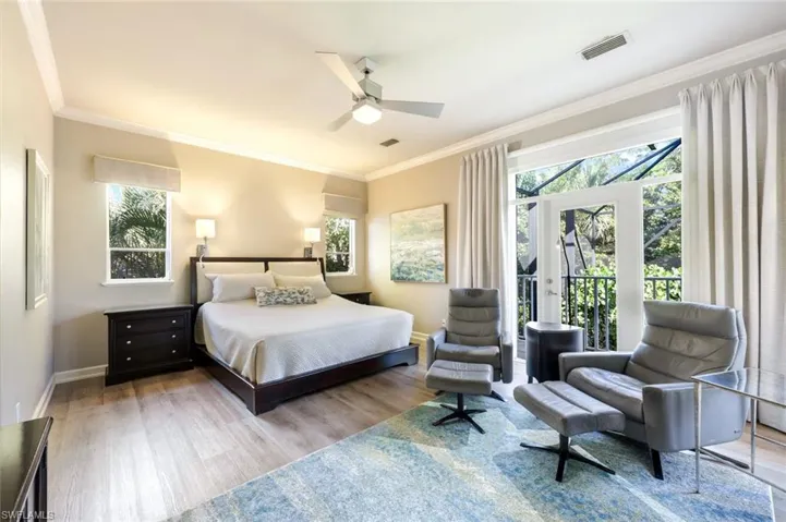 THIS is the primary suite with plenty of room to relax and unwind following a day on the boat!