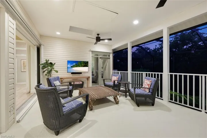 Riverside covered lanai on the upper level, just outside of the great room. Sunset anyone?