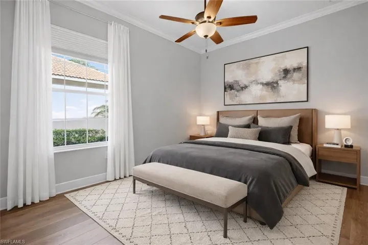 Virtually staged guest bedroom