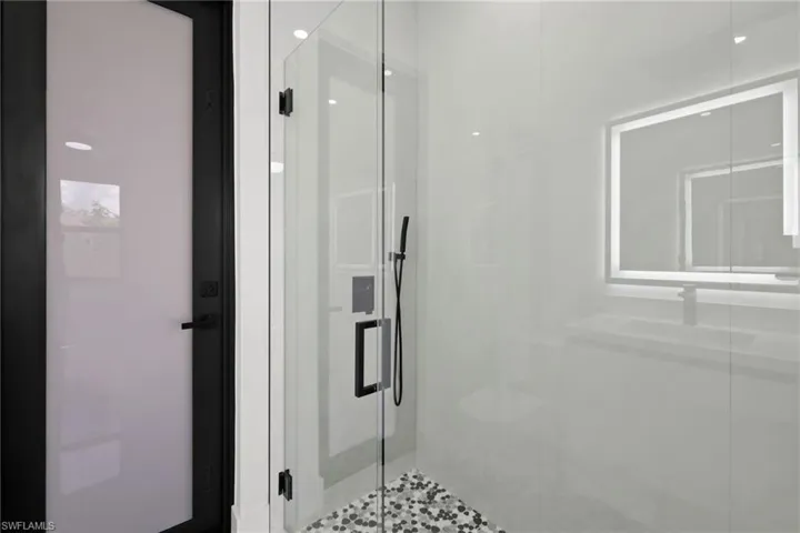 Bathroom with a shower stall