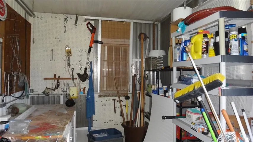 Handyman workbench with extra storage.
