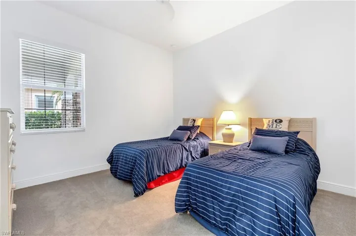 Bedroom with carpet