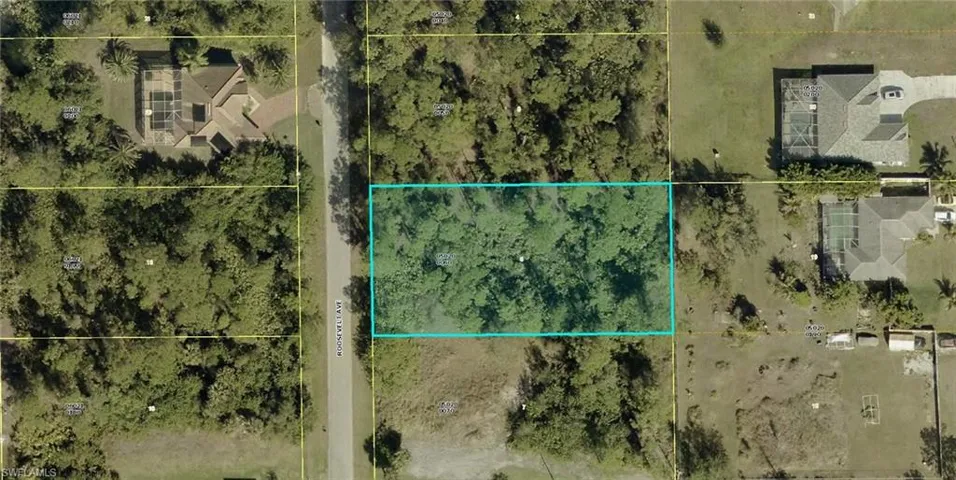 Aerial overview of property's location with property boundaries highlighted