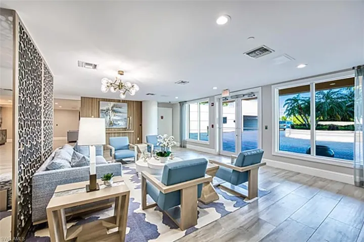 Newly remodeled building lobby