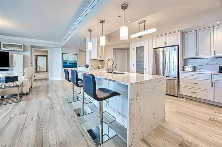 Cambria quartz waterfall edge
