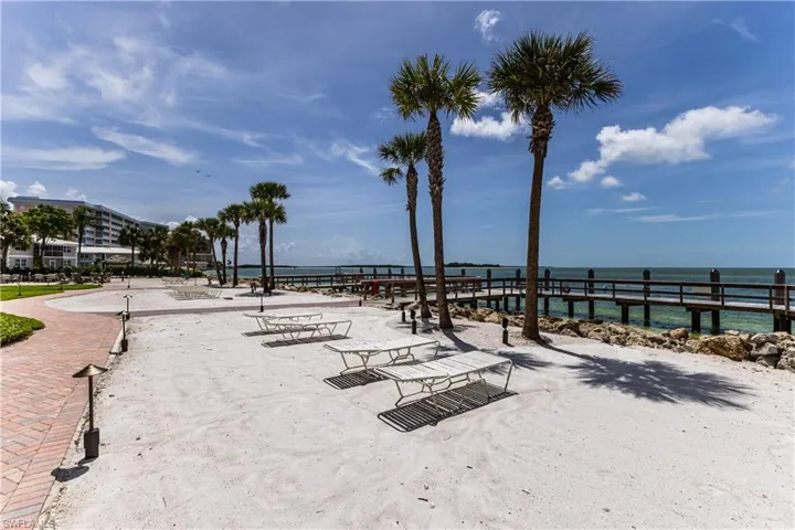 Beach with loungers