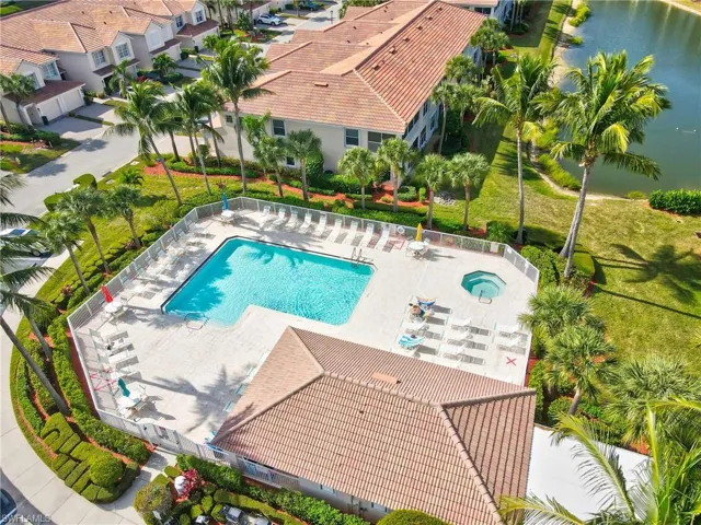 Drone / aerial view of community pool area