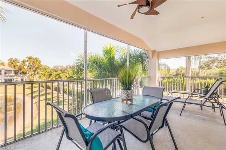 Screened lanai overlooking lake