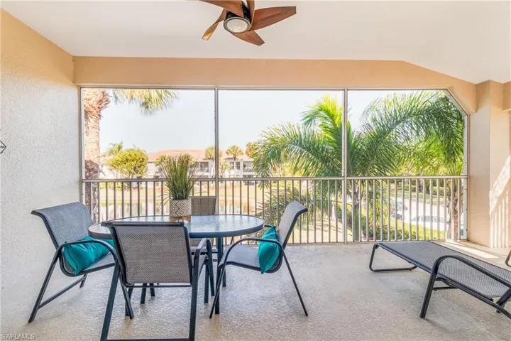 Screened lanai overlooking lake