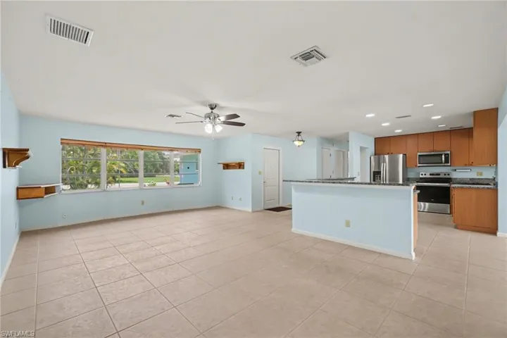 Living room and kitchen view