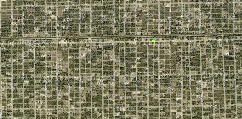 Aerial Map. Depicting a grid layout of properties and thoroughfares