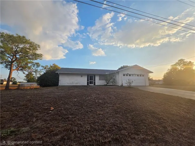 Ranch-style home featuring concrete driveway and an attached garage