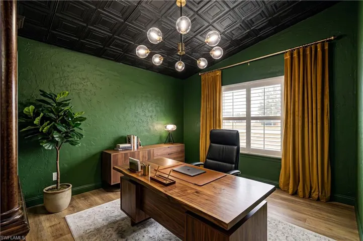 AI image of guest room office suggestion keeping current colors