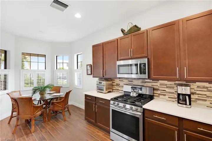 Kitchen with stainless steel appliances