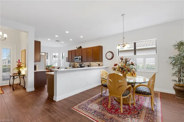 Dining space featuring a chandelier