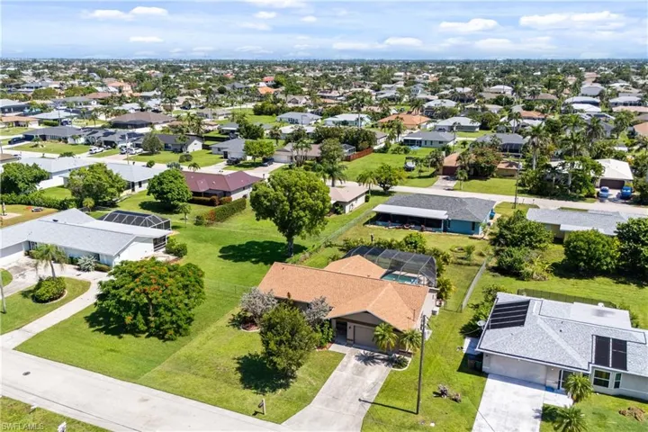 Aerial view of residential area