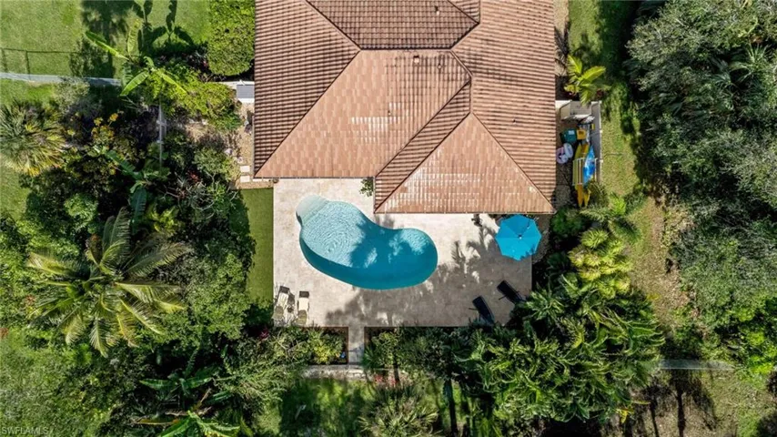 Birds eye view of property