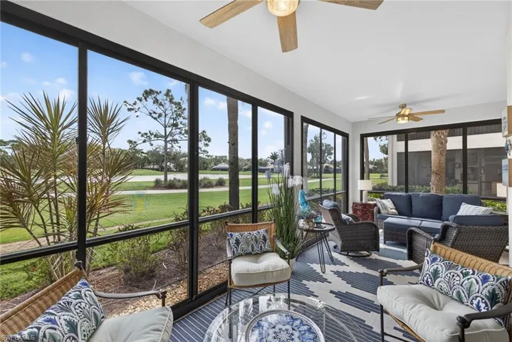 Spacious wrap around lanai with fabulous golf course view.