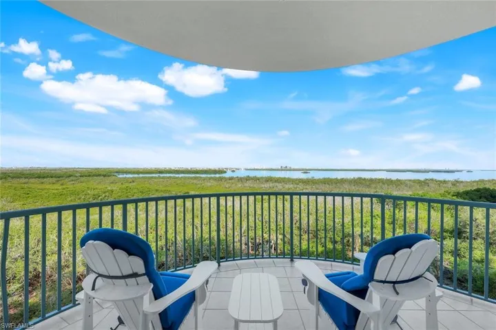 Balcony with a water view