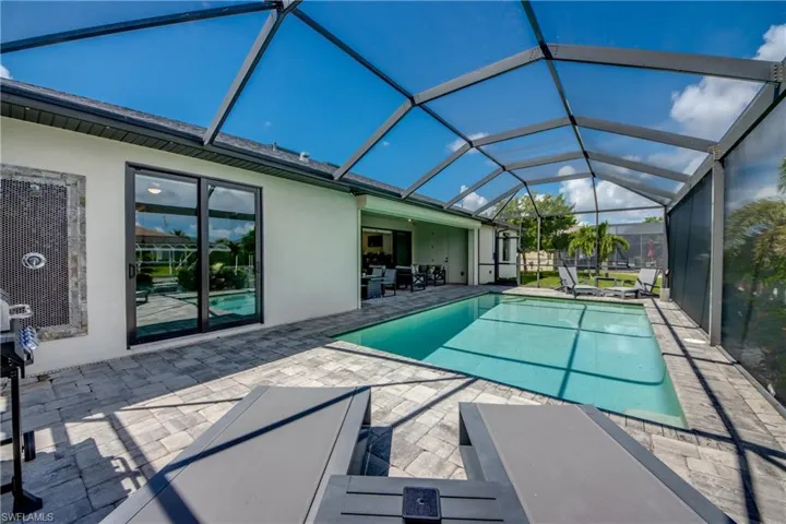 Pool deck with outdoor shower