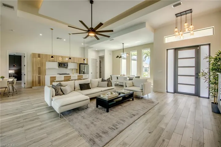 Living Room overlooking Kitchen and Formal Dining