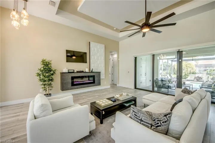 Living Room with electric fireplace