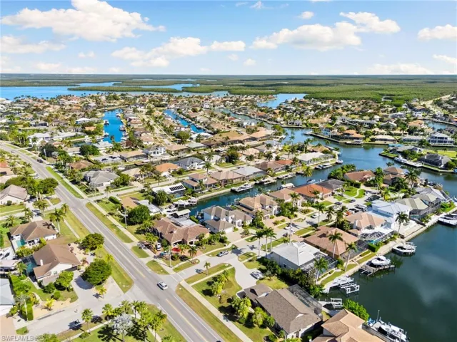 View of property location with nearby suburban area and a nearby body of water