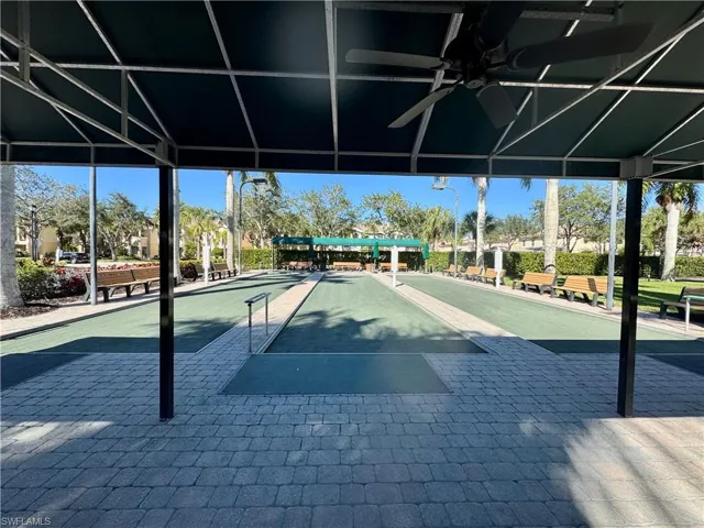 View of community featuring a bocce ball area and a patio