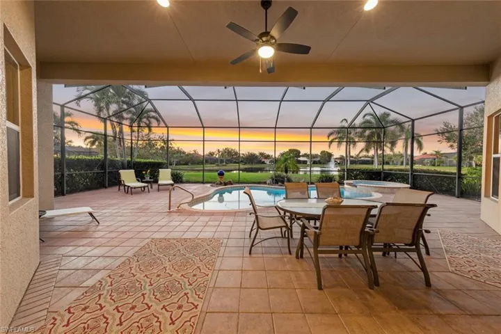 Covered lanai at sunset