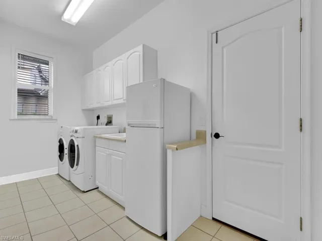 Laundry Room w/ Cabinetry & Utility Sink