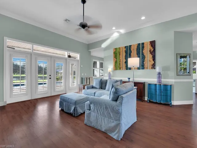 Great Room Design w/ French Doors To Pool Lanai