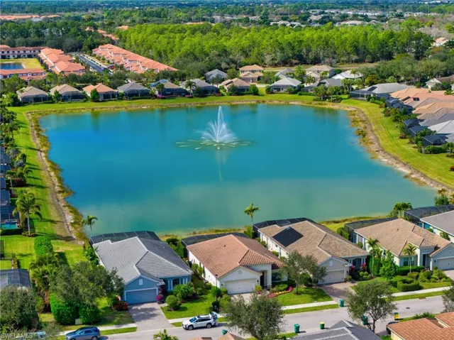 Aerial View of Lake and Neighborhood.
