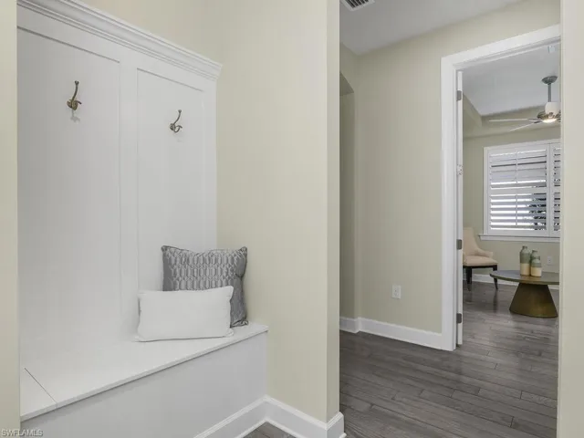 This Drop-Zone is GREAT for extra storage and includes storage bench with hooks, and additional storage closet!