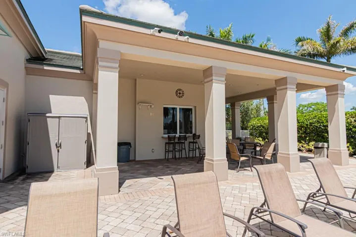 View of patio with outdoor dining space