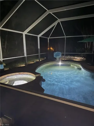 Screen enclosed pool and spa