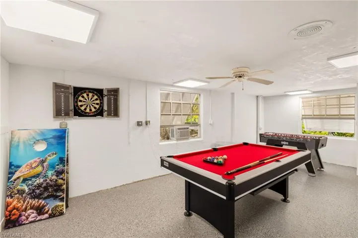 Recreation room with billiards.