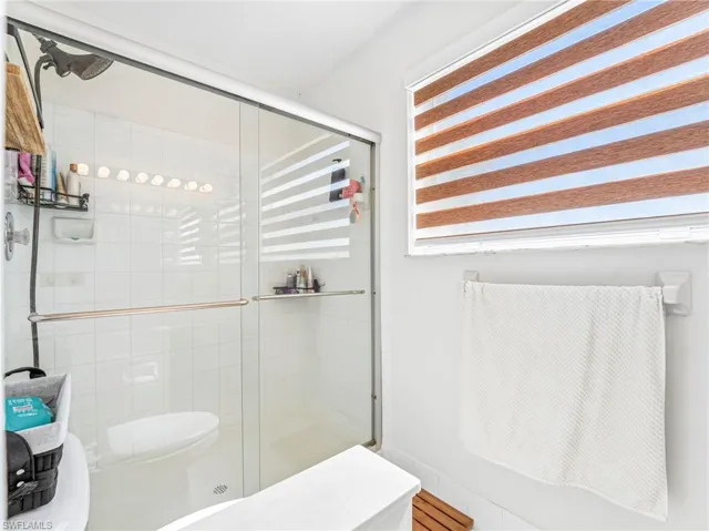 Bathroom with a stall shower