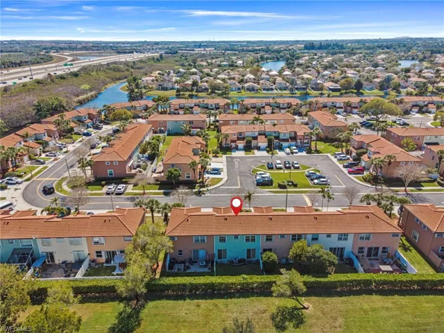 Aerial view of residential area