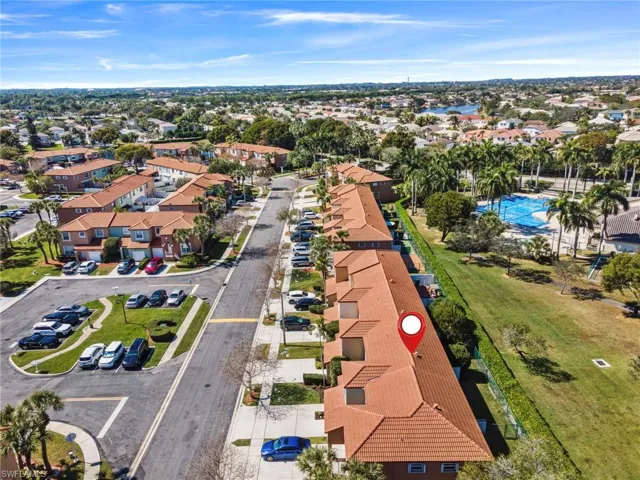 Aerial view of residential area