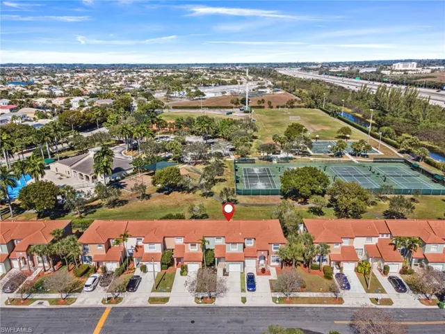 Aerial view of residential area