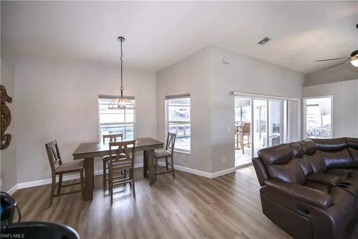 Dining area off the living and kitchen
