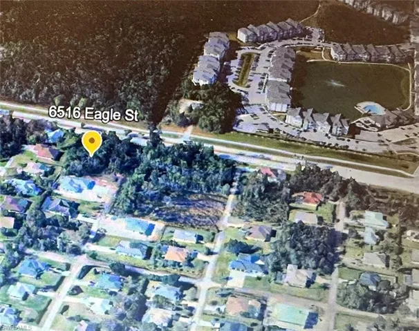 Aerial View. Displaying the property at 6516 Eagle St and surrounding area
