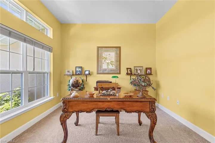 Home office featuring carpet flooring and plenty of natural light