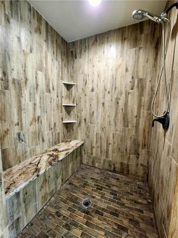 Primary Bathroom-Large Shower with Built-in Bench & Shelving